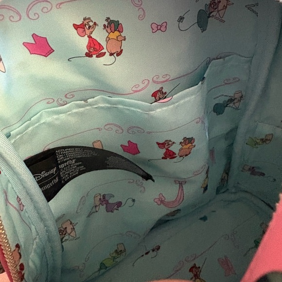 Cinderella Loungefly Disney Pink Backpack with Wallet - Picture 2 of 8